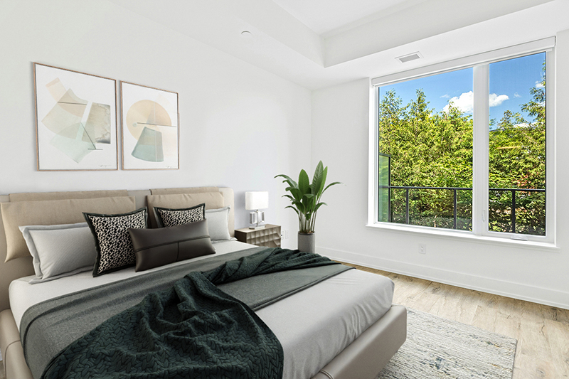Bedroom staged