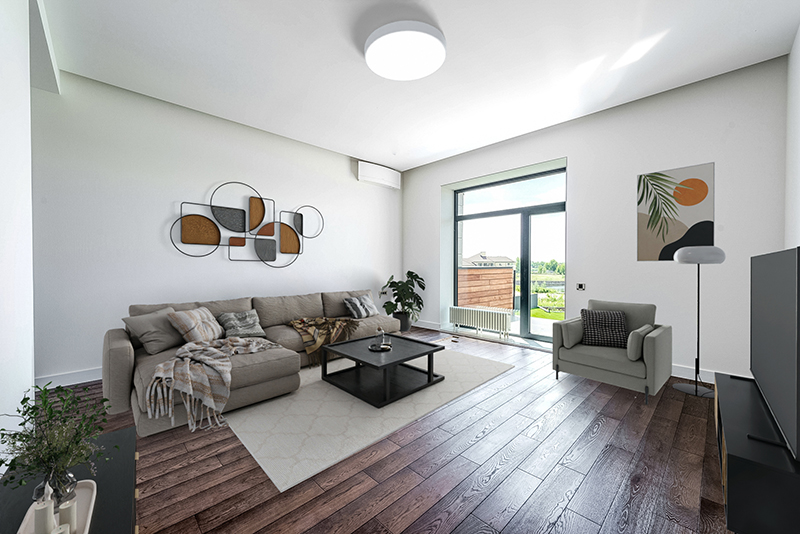 Living room staged